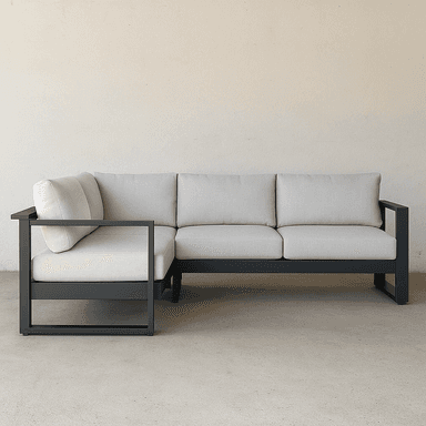 Slate Powder-Coated Aluminum Sectional Set