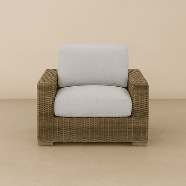 Highland Wicker Sofa Set with 2 Fixed Chairs