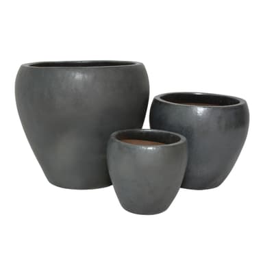 Set Of 3 Glazed Terracotta Pots (EW-5144D57_MBLA)