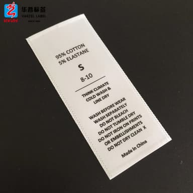 Care Labels for Clothing