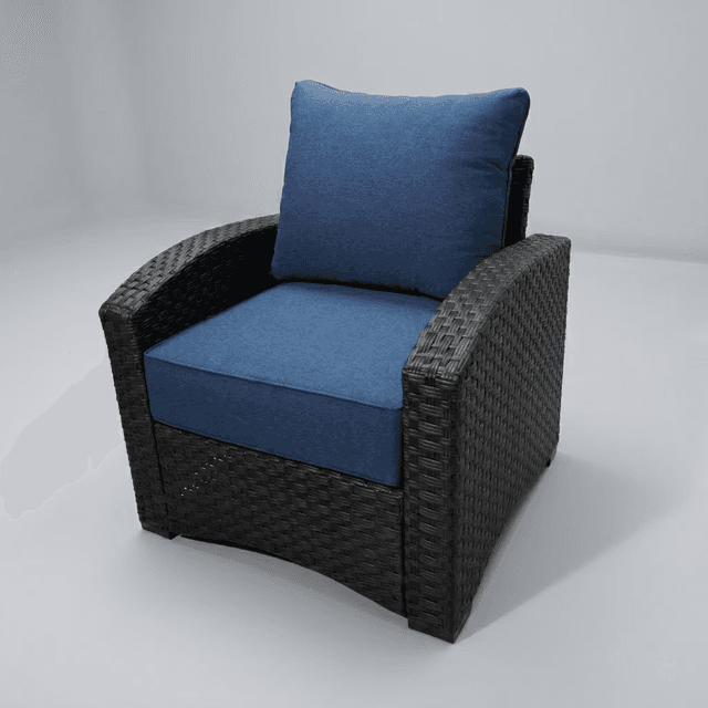 Single Sofa with Cushion & Wicker