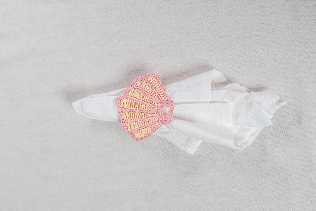 Scallop Shell Paper Yarn Napkin Ring - Riva
