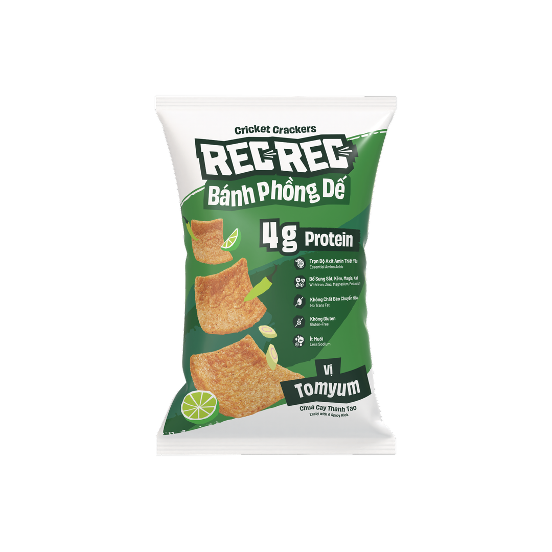 Cricket Snack Bánh Phồng Dế RecRec Vị Tom Yum