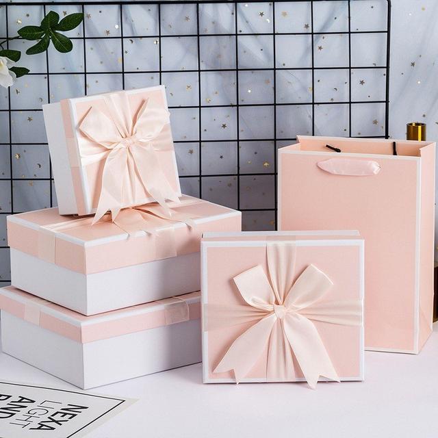 OEM ODM SET OF 3 PASTEL BOXES WITH RIBBON BOW