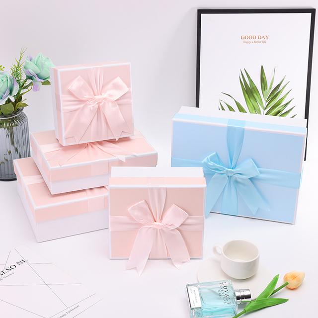 OEM ODM SET OF 3 PASTEL BOXES WITH RIBBON BOW
