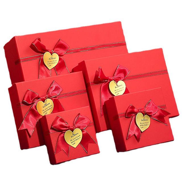 OEM ODM SET OF 3 RED BOXES WITH RIBBON BOW