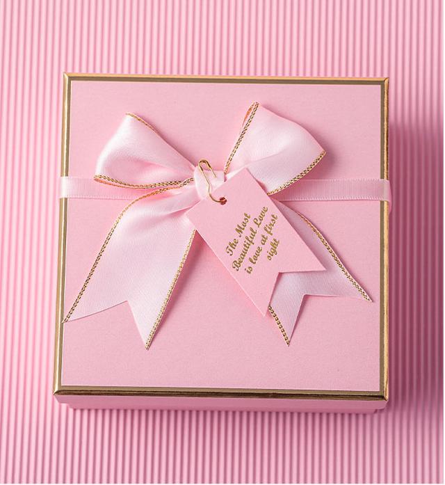 OEM ODM SET OF 3 PINK GLITTER BOXES WITH RIBBON BOW