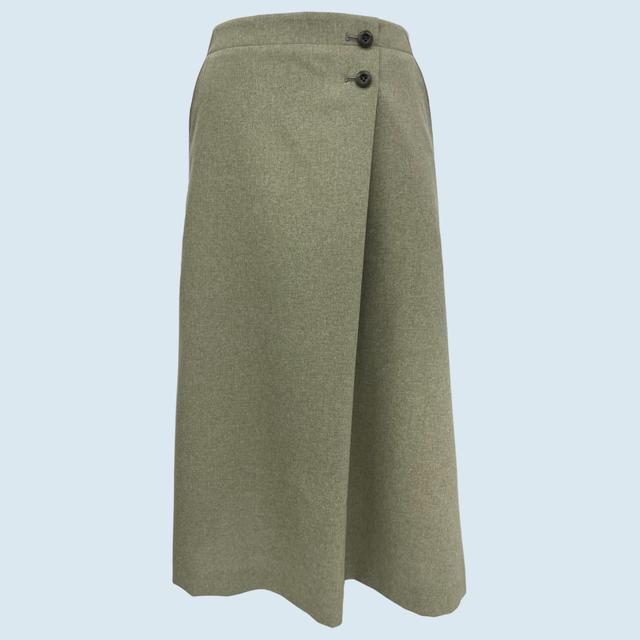 Women's Wrap-Front Midi Skirt for Office & Daily Wear