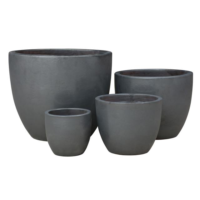 Set Of 4 Glazed Terracotta Pots (EW-6719D45-MBL)