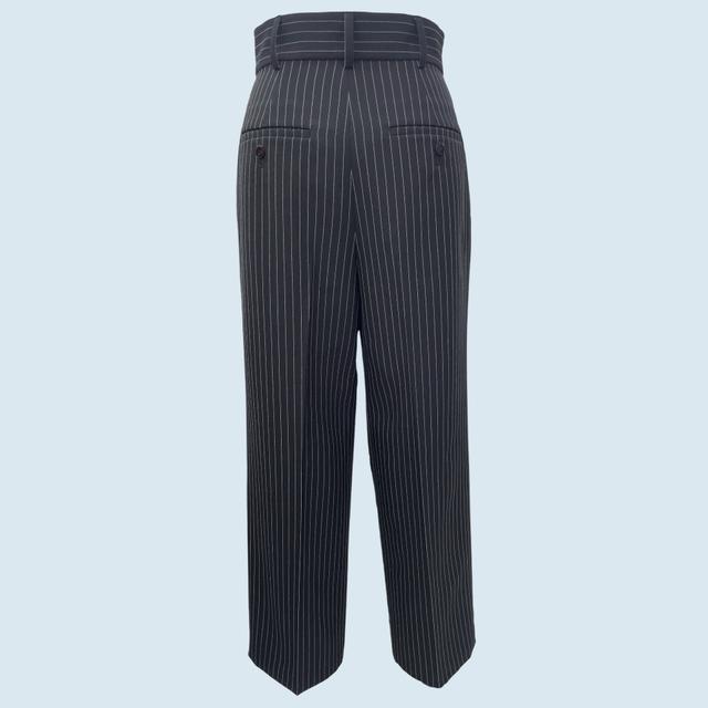 Women’s High-Waist Pinstripe Wide-Leg Trousers – Business Casual Tailored Pants