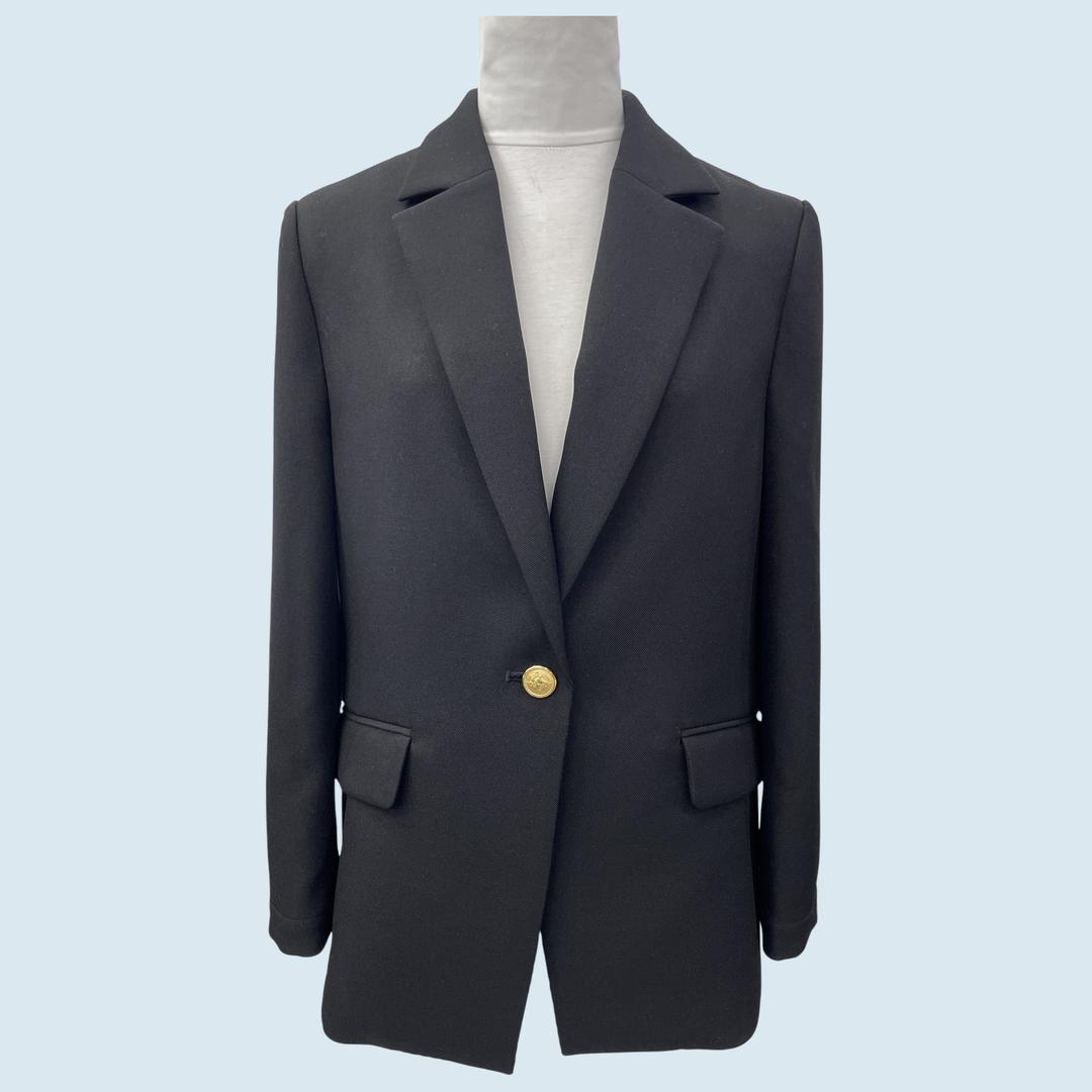 Single-Breasted Tailored Blazer with Structured Shoulders - Women's Classic Jacket for Business, Office and Formal Wear