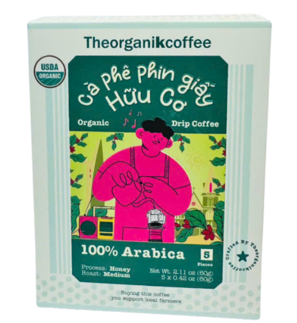 Organic drip coffee 100% Arabica