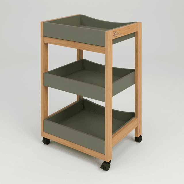 3 Tray Cart Green