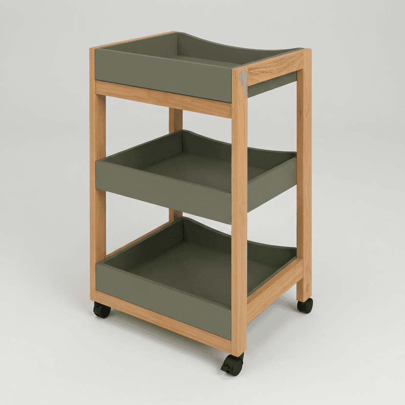 3 Tray Cart Green