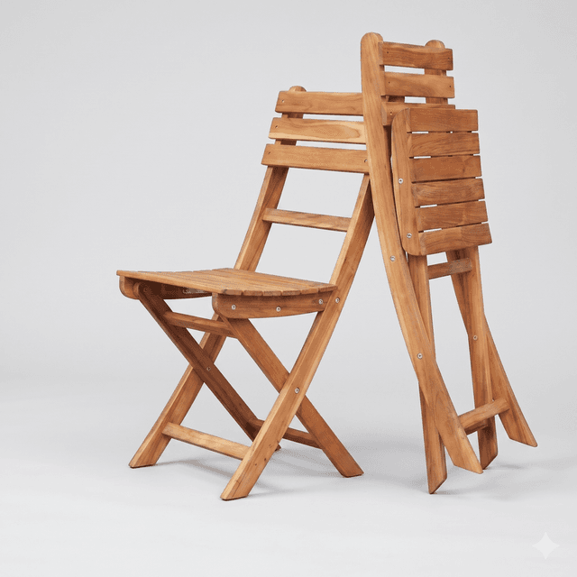 Soria Folding Chair (2-Pack) - Golden Teak Look