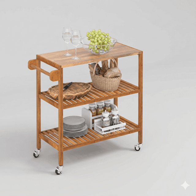 Kitchen Cart (Golden Teak Finish)