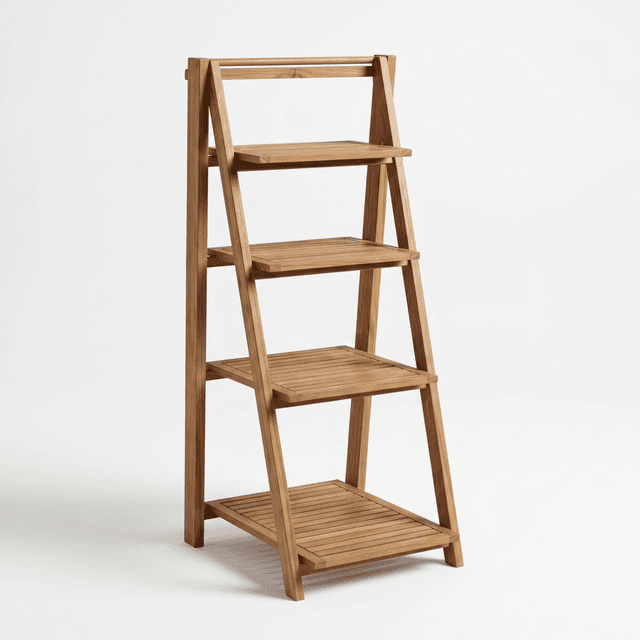 Folding 4-Tier Shelf (Oil Finish)