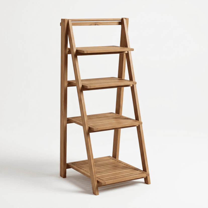 Folding 4-Tier Shelf (Oil Finish)
