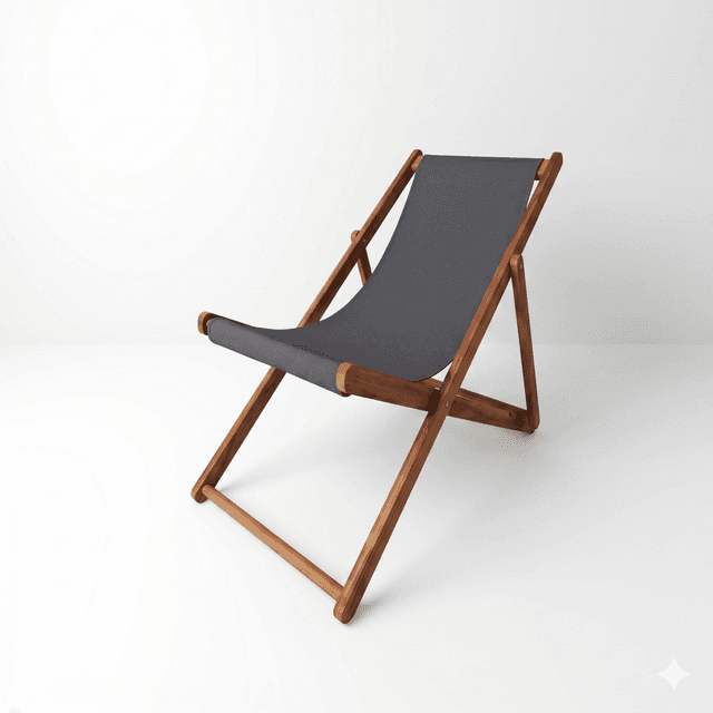 Folding Acacia Deck Chair – Anthracite