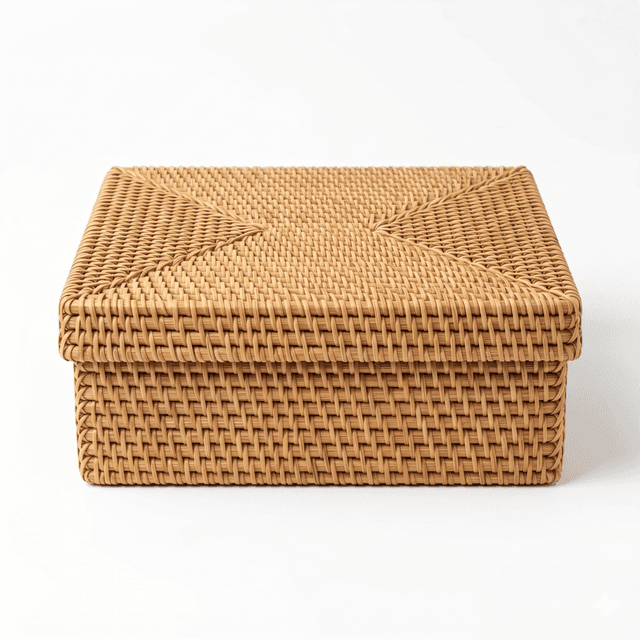 Rectangular Rattan Document Box – SVI13