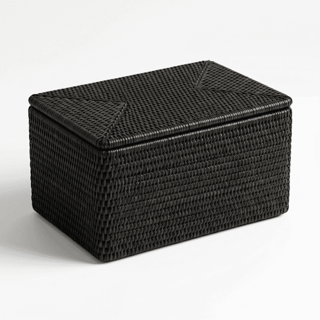 Rectangular Rattan Box with Lid – SVI30