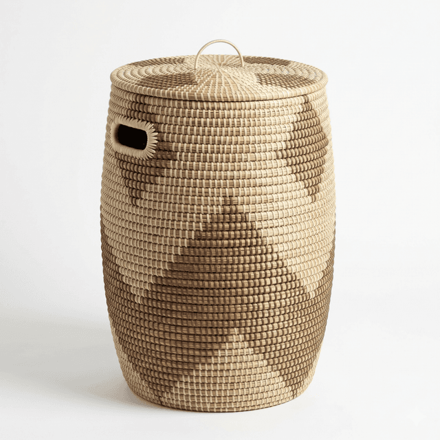 Round Seagrass Hamper with Lid - SVI31