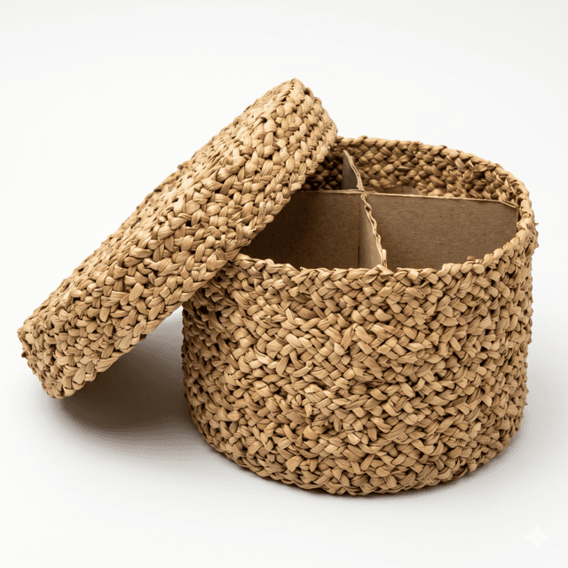 Round Sewing Seagrass Box with Lid – SVI41