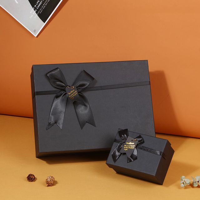 OEM ODM SET OF 3 BLACK BOXES WITH RIBBON BOW