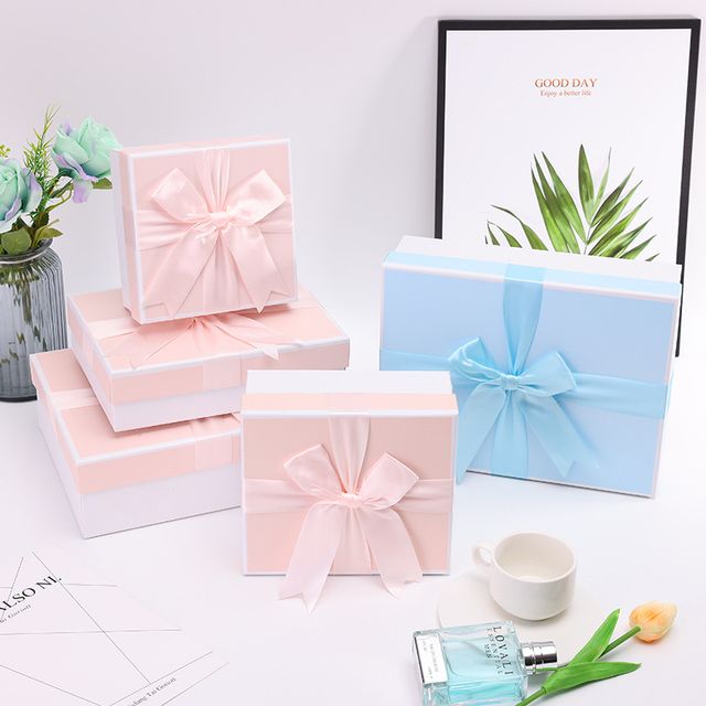 OEM ODM SET OF 3 PASTEL BOXES WITH RIBBON BOW
