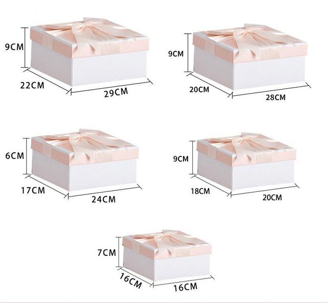 OEM ODM SET OF 3 PASTEL BOXES WITH RIBBON BOW