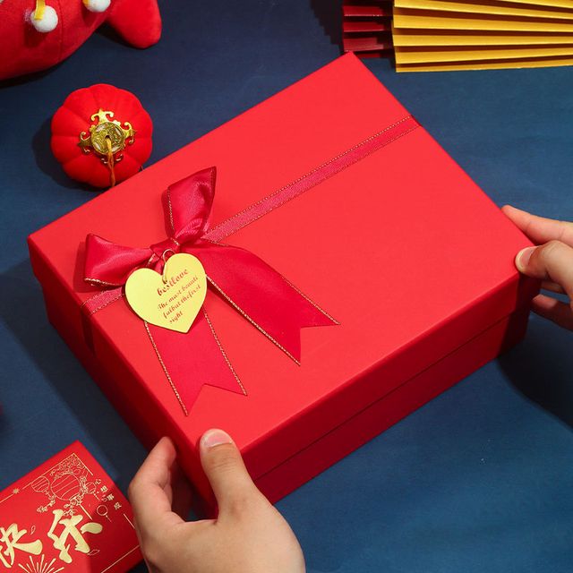 OEM ODM SET OF 3 RED BOXES WITH RIBBON BOW