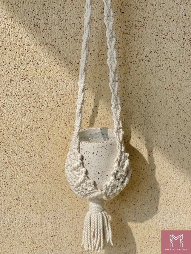 Macrame Plant Hanger | Handmade Boho Hanging Planter for Indoor Garden | Macrame Mastery | MM-MPH-23121004