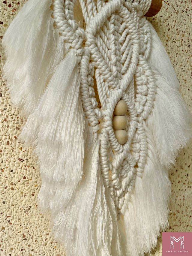 Macrame Feather Wall Decor | Handmade Boho Accent for Gallery Walls | Macrame Mastery | MM-MF-23121003