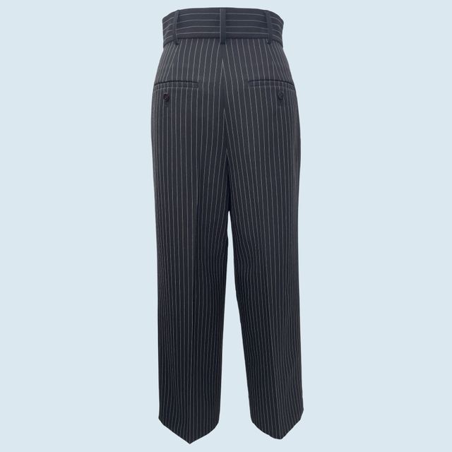 Women’s High-Waist Pinstripe Wide-Leg Trousers – Business Casual Tailored Pants