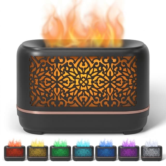 200ml Flame Effect Diffuser – 7 Flame + 7 Mist Colors