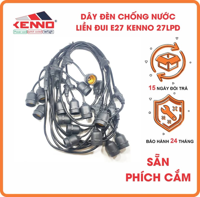 Waterproof Lamp Holder Cord Set With Plug (27LPD)