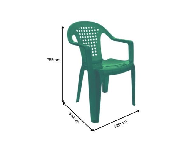 GILI CHAIR - Easy Stack Chair, 100% Polypropylene, Garden, MonoBlock chairs - BIG SIZE 29.7H x 20.4W x 21.3D inches
