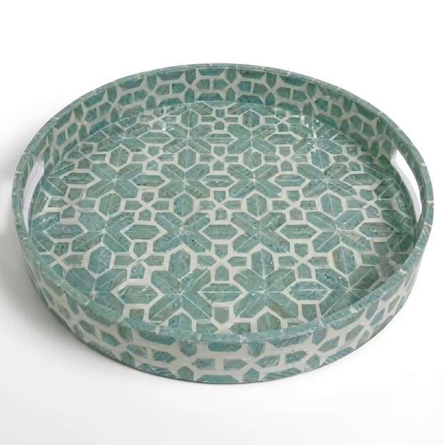 Blue Pattern Round Tray